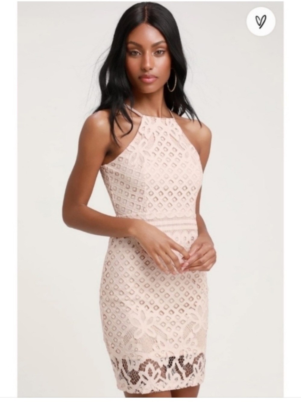Lulus Steal a Kiss Blush Pink Lace Mini Dress